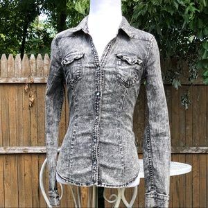 Acid Wash Button Down